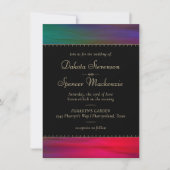 鮮やかな儚い色彩 | ジュエルトーンの水彩ウェディング 招待状 (正面)