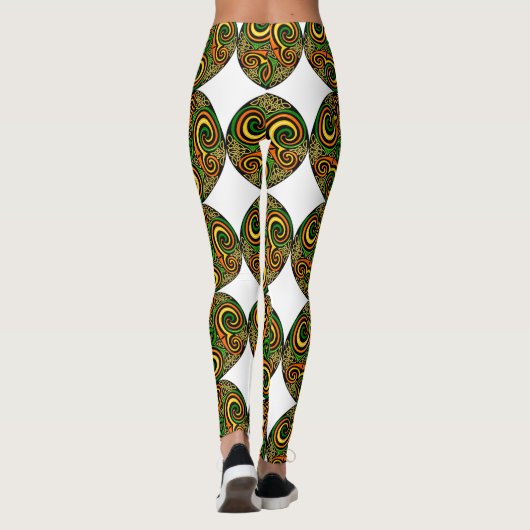 鮮やかな円のケルト族のデザイン レギンス (裏面)