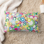 鮮やかな円のロット ランバークッション (ブランケット)