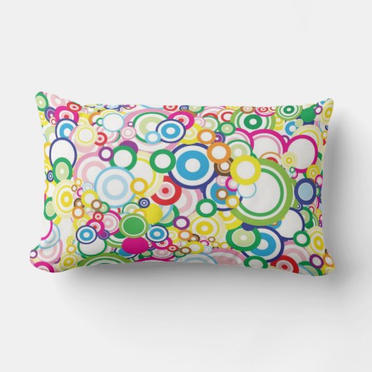 鮮やかな円のロット ランバークッション (正面)