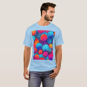 鮮やかな円パターン Tシャツ (正面フル)