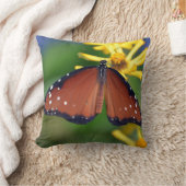 鮮やかな写真茶色の蝶枕 クッション (ブランケット)