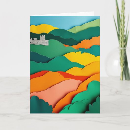 鮮やかな切り絵の風景 カード (正面)