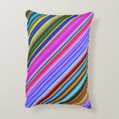 鮮やかな及び人目を引く多彩のストライプなパターン アクセントクッション (裏面(縦))