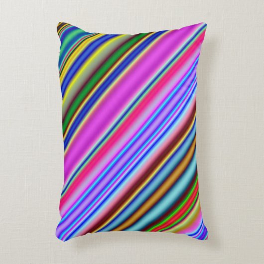 鮮やかな及び人目を引く多彩のストライプなパターン アクセントクッション (正面(垂直))