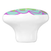 鮮やかな咲く多肉質 セラミックノブ (側面)