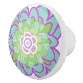 鮮やかな咲く多肉質 セラミックノブ (右)