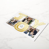 鮮やかな喜びの3枚写真 現代の赤いクリスマス 箔シーズンカード (回転した状態)