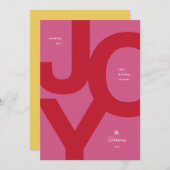 鮮やかな喜び ピンクと赤の楽しい写真なしホリデーカード シーズンカード (正面/裏面)