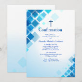 鮮やかな四角形の確認招待状 招待状 (正面/裏面)