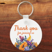 鮮やかな夏のひまわり ブライダルシャワーの招待状 キーホルダー (正面)