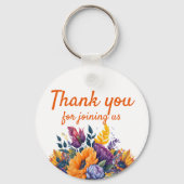 鮮やかな夏のひまわり ブライダルシャワーの招待状 キーホルダー (裏面)