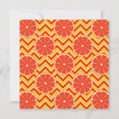 鮮やかな夏のグレープフルーツ　オレンジイエローのチェゴン 招待状 (裏面)