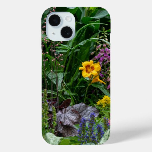 鮮やかな夏の庭の花の模様の背景 Case-Mate iPhoneケース (裏面)