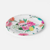 鮮やかな夏の花とフルーツの誕生日パーティー招待状 ペーパープレート (アングル)