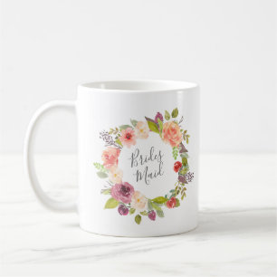 鮮やかな夏の花のリース   花嫁の友人へのマグカップ コーヒーマグカップ