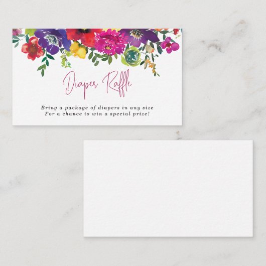 鮮やかな夏の花 おむつくじ エンクロージャーカード (正面/裏面)