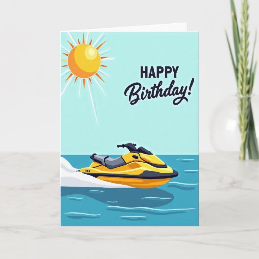 鮮やかな夏の誕生日カード カード (正面)