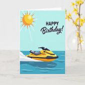 鮮やかな夏の誕生日カード カード (黄色い花)