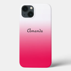 鮮やかな夏の赤と白のグラデーションオンブレ iPhone 13ケース