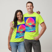 鮮やかな夕焼けの海景 Tシャツ (ユニセックス)