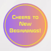 鮮やかな夕焼け 現代風 テック 卒業 ラベル (デザイン2)