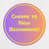 鮮やかな夕焼け 現代風 テック 卒業 ラベル (デザイン1)