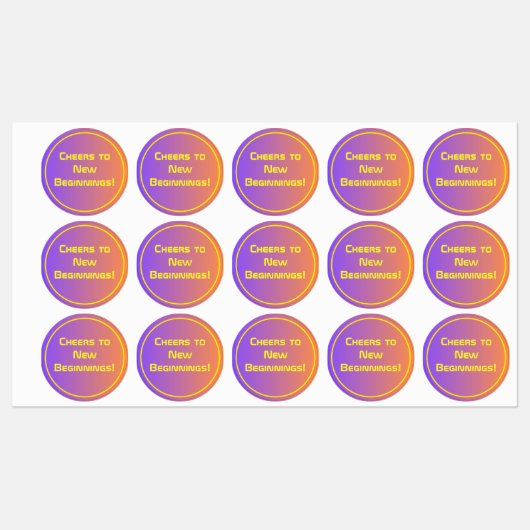 鮮やかな夕焼け 現代風 テック 卒業 ラベル (シート)