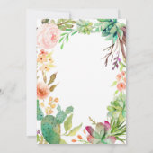 鮮やかな多肉植物の幾何学フレーム ベビーシャワー招待状 招待状 (裏面)