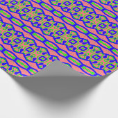 鮮やかな多色クラシックトレンディなパターン設計 ラッピングペーパー (角)