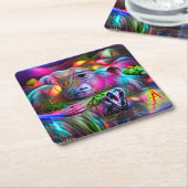 鮮やかな夢の風景：アグリゾフォビア スクエアペーパーコースター (アングル)