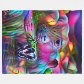 鮮やかな夢の風景：アグリゾフォビア フリースブランケット (正面(横))