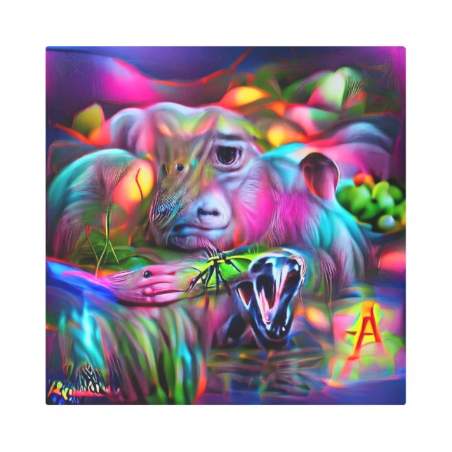 鮮やかな夢の風景：アグリゾフォビア メタルプリント (正面)