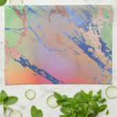 鮮やかな大理石 |パステルはっきりしたカラフルウォーターの色 キッチンタオル (折り畳み)