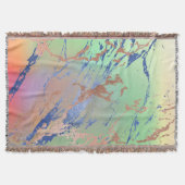 鮮やかな大理石 |パステルはっきりしたカラフルウォーターの色 スローブランケット (正面)