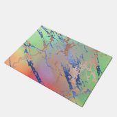 鮮やかな大理石 |パステルはっきりしたカラフルウォーターの色 ドアマット (アングル)