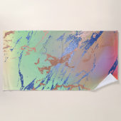 鮮やかな大理石 |パステルはっきりしたカラフルウォーターの色 ビーチタオル (正面)