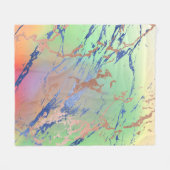鮮やかな大理石 |パステルはっきりしたカラフルウォーターの色 フリースブランケット (正面(横))