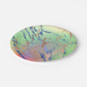 鮮やかな大理石 |パステルはっきりしたカラフルウォーターの色 ペーパープレート (アングル)