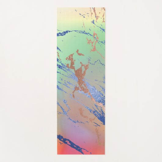 鮮やかな大理石 |パステルはっきりしたカラフルウォーターの色 ヨガマット (正面)