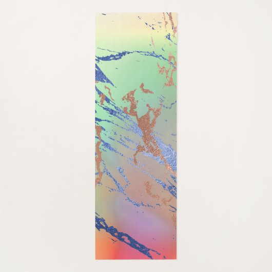 鮮やかな大理石 |パステルはっきりしたカラフルウォーターの色 ヨガマット (裏面)