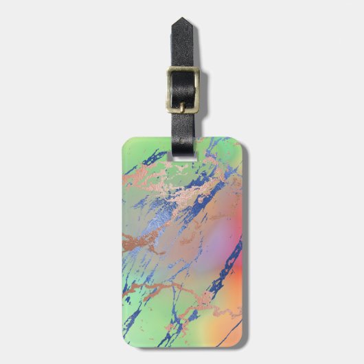 鮮やかな大理石 |パステルはっきりしたカラフルウォーターの色 ラゲッジタグ (正面縦)