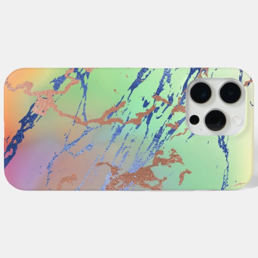 鮮やかな大理石 |パステルはっきりしたカラフルウォーターの色 Case-Mate iPhoneケース (裏面 (横))