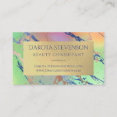 鮮やかな大理石 |水カラフル色モノグラはっきりしたム 名刺 (裏面)