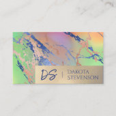 鮮やかな大理石 |水カラフル色モノグラはっきりしたム 名刺 (正面)