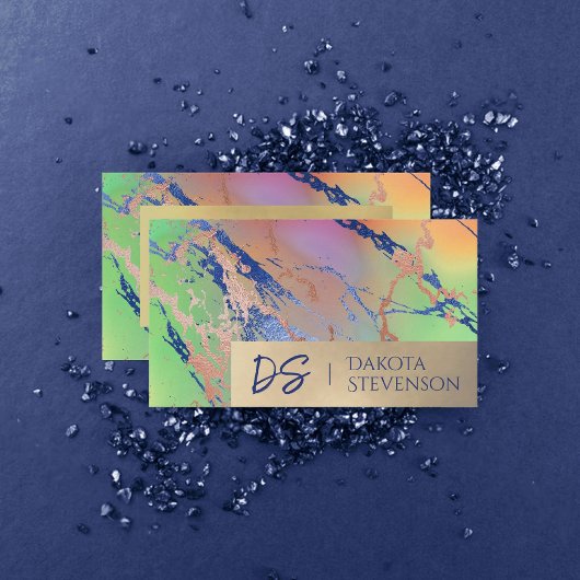 鮮やかな大理石 |水カラフル色モノグラはっきりしたム 名刺