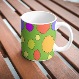 鮮やかな大胆なカラフルな水玉模様のマグカップ ジャンボコーヒーマグカップ