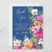 鮮やかな大胆な野生の花がスクリプトの結婚前のお祝い サンキューカード (正面)