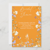 鮮やかな大胆な野生の花のスクリプトのウェディング 招待状 (裏面)