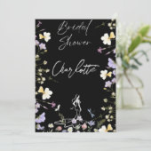 鮮やかな大胆な野生の花のスクリプトのウェディング 招待状 (スタンド正面)